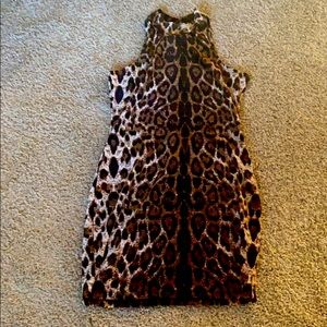 Cute suede leopard dress fitted